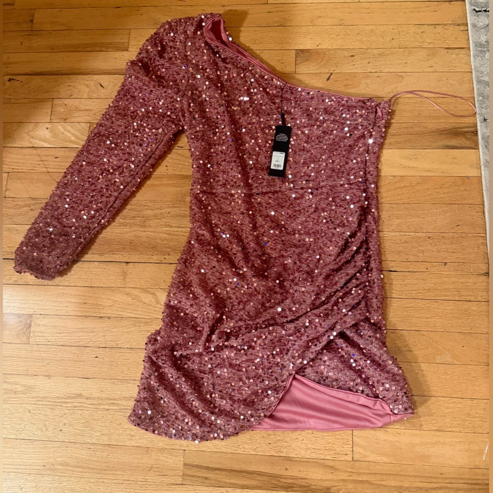 Fashion Nova Pink Sequin Mini Dress